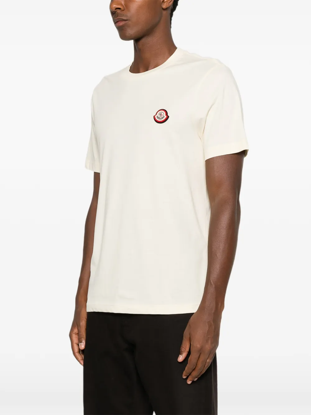 Moncler T-shirt met logopatch Beige