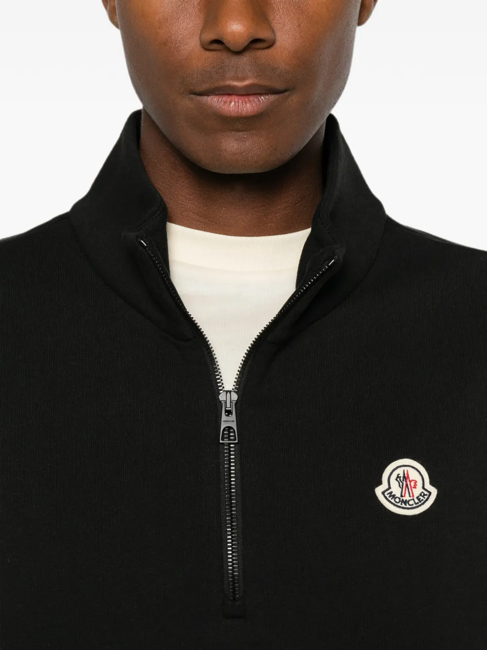 Moncler Sweater met logopatch Zwart