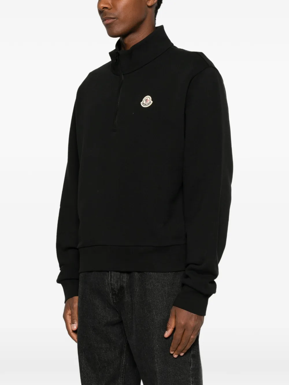 Moncler Sweater met logopatch Zwart