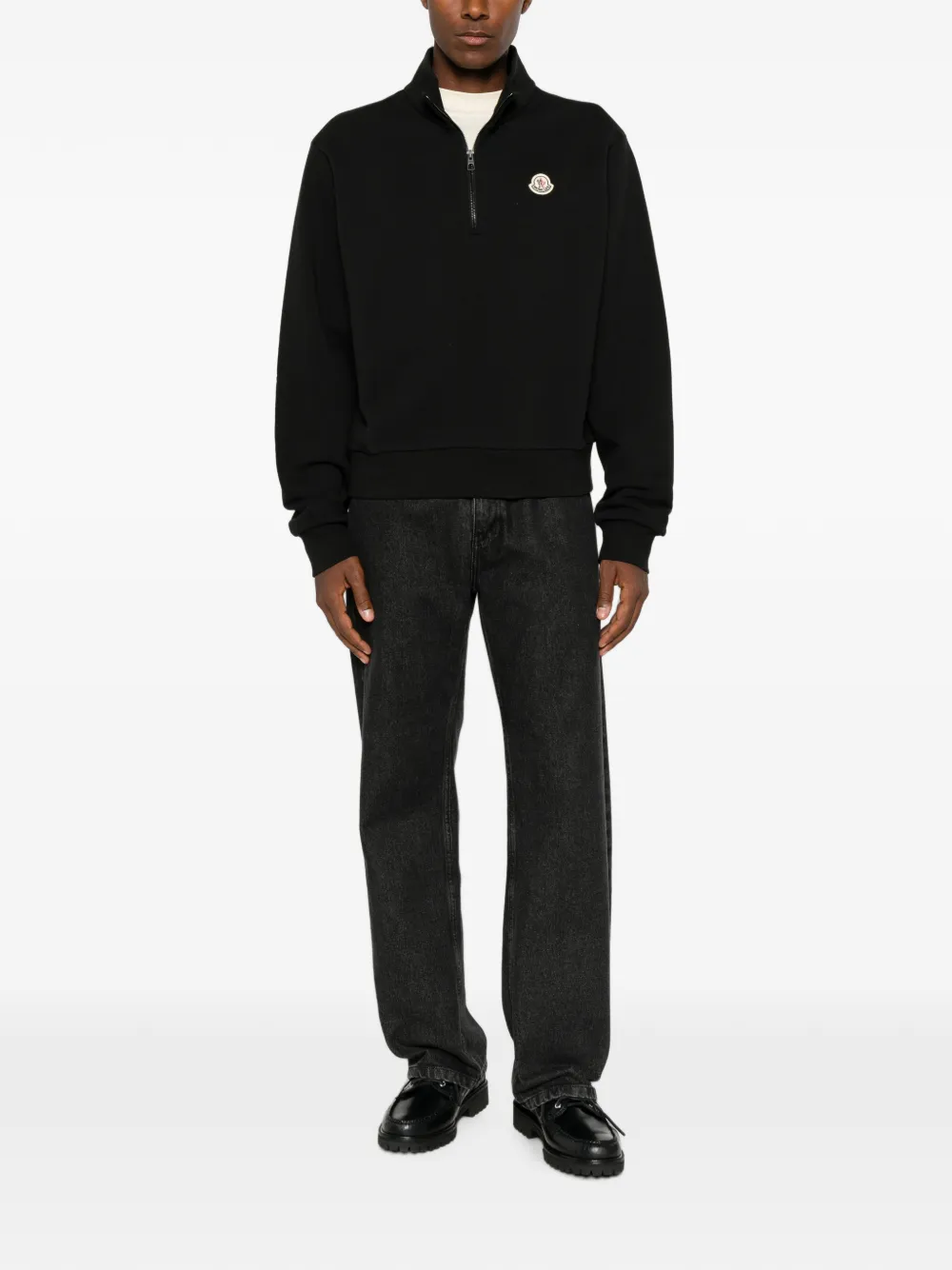 Moncler Sweater met logopatch Zwart