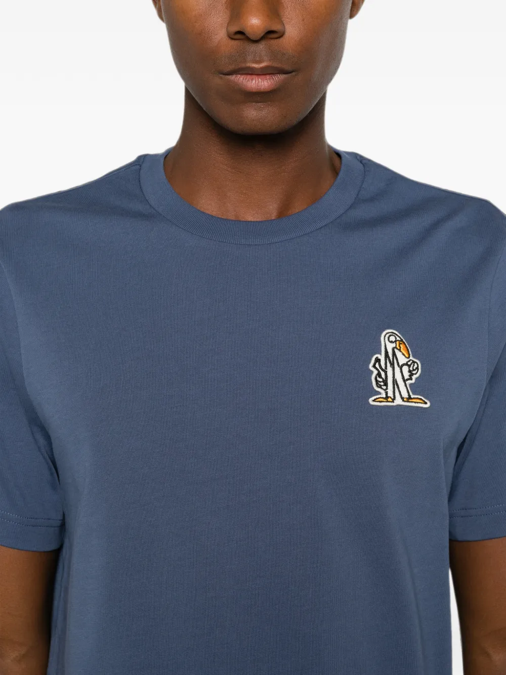 Moncler Katoenen T-shirt met logo Blauw
