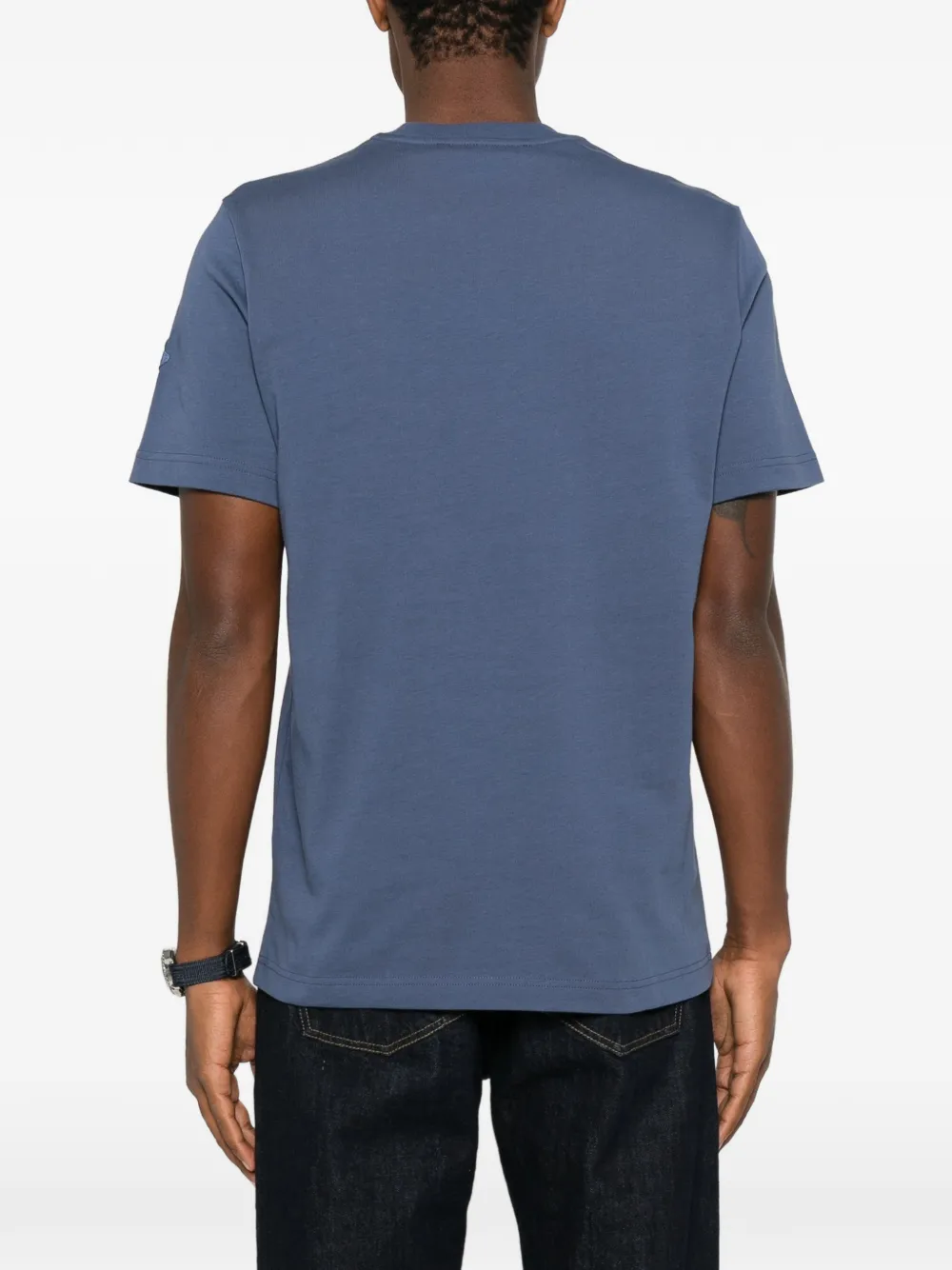 Moncler Katoenen T-shirt met logo Blauw