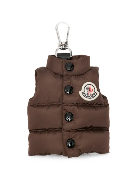 Moncler padded logo-patch keyring