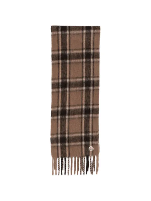 Moncler plaid fringed scarf