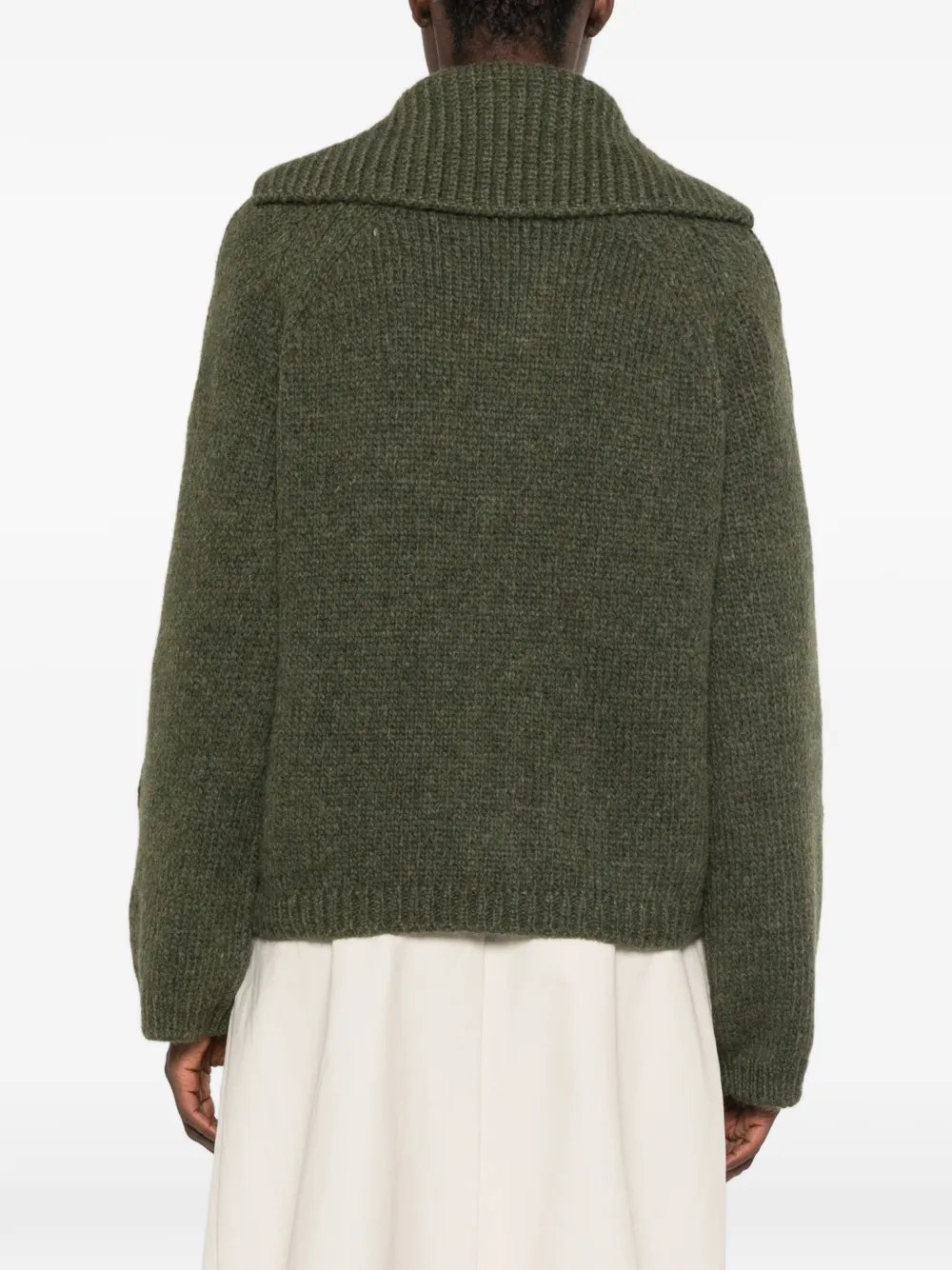 Moncler Alpaca Blend Cardigan in Green, view 4