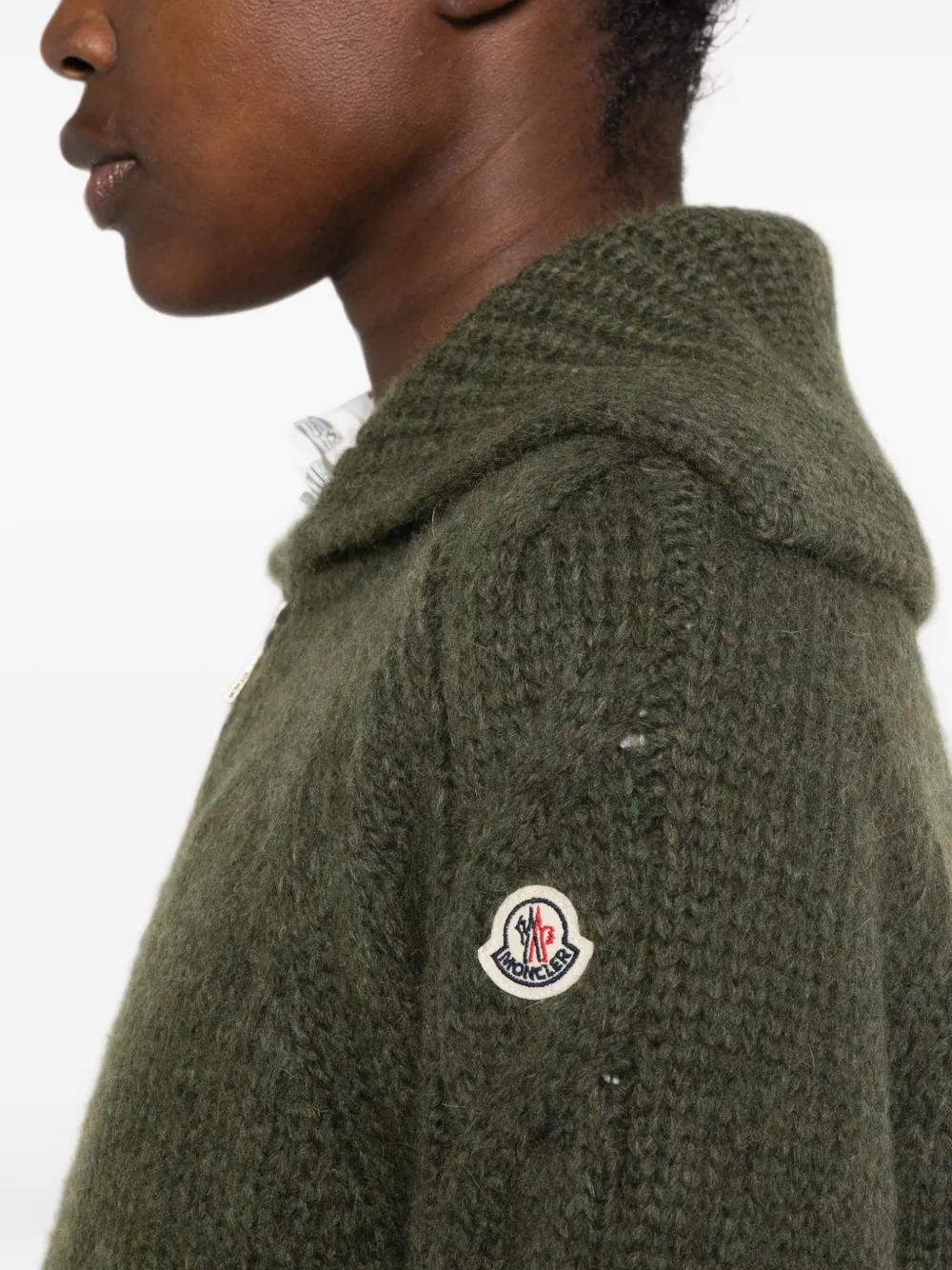 Moncler Alpaca Blend Cardigan in Green, view 5