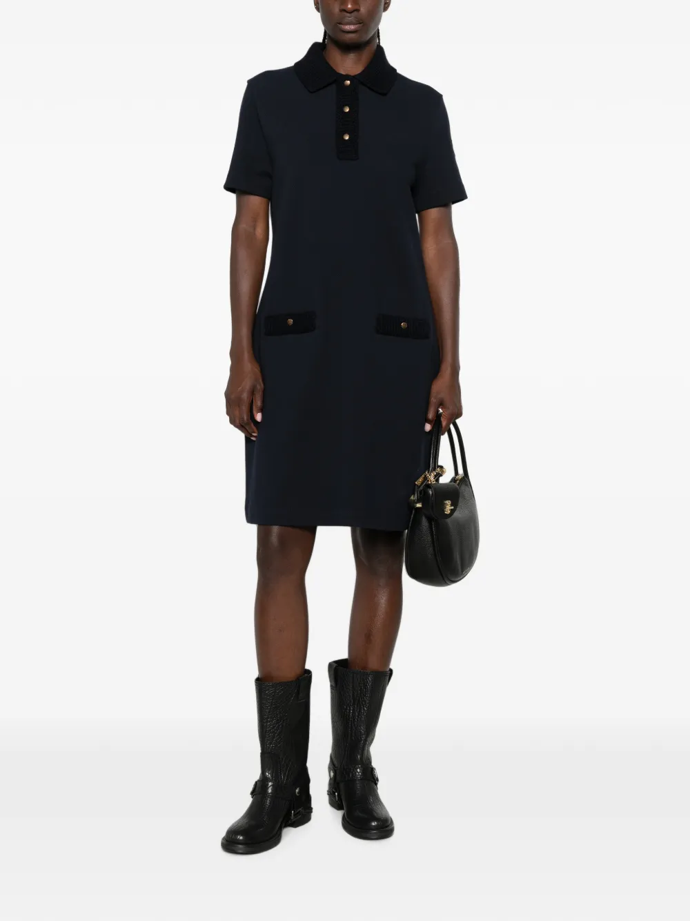 Moncler Katoenen piquet mini-polojurk Blauw