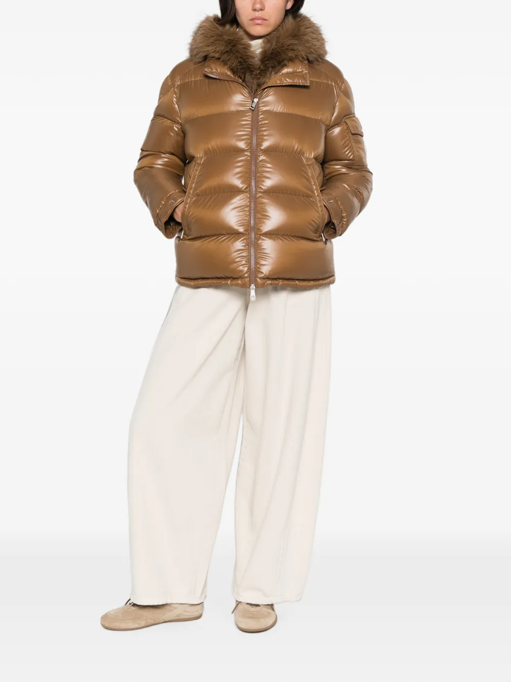 Moncler Hypolais jack met rits Bruin