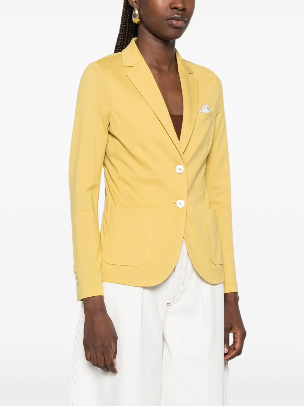 Circolo 1901 Blazer met gekerfde revers en piqué-textuur Geel