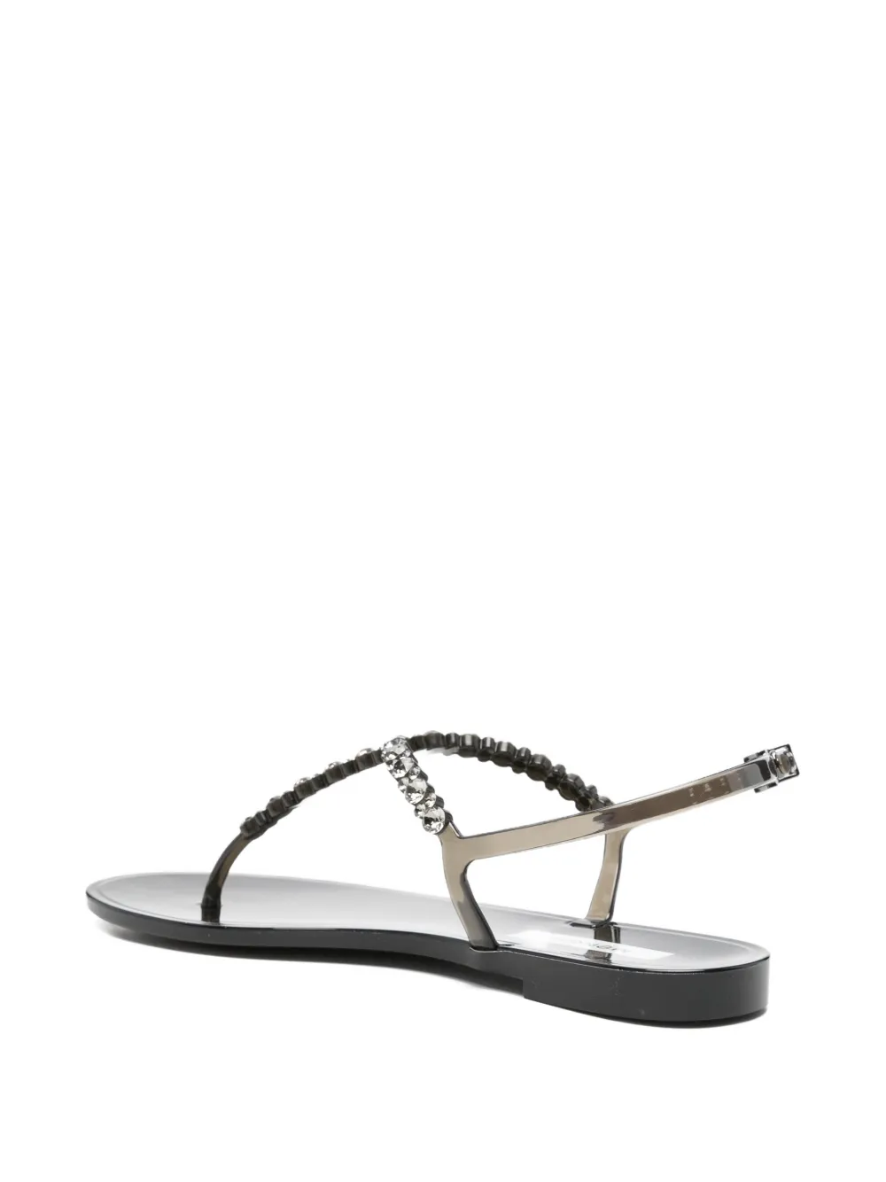 MENGHI Jelly sandalen verfraaid met kristallen Zwart