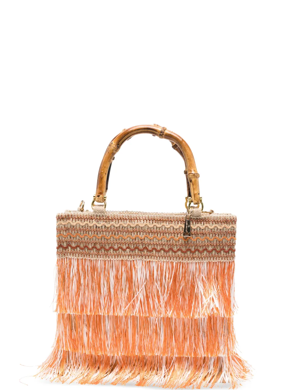 la milanesa media Orchidea fringed tote bag - Arancione