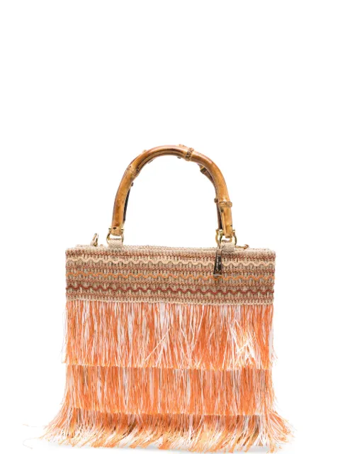 la milanesa media Orchidea fringed tote bag