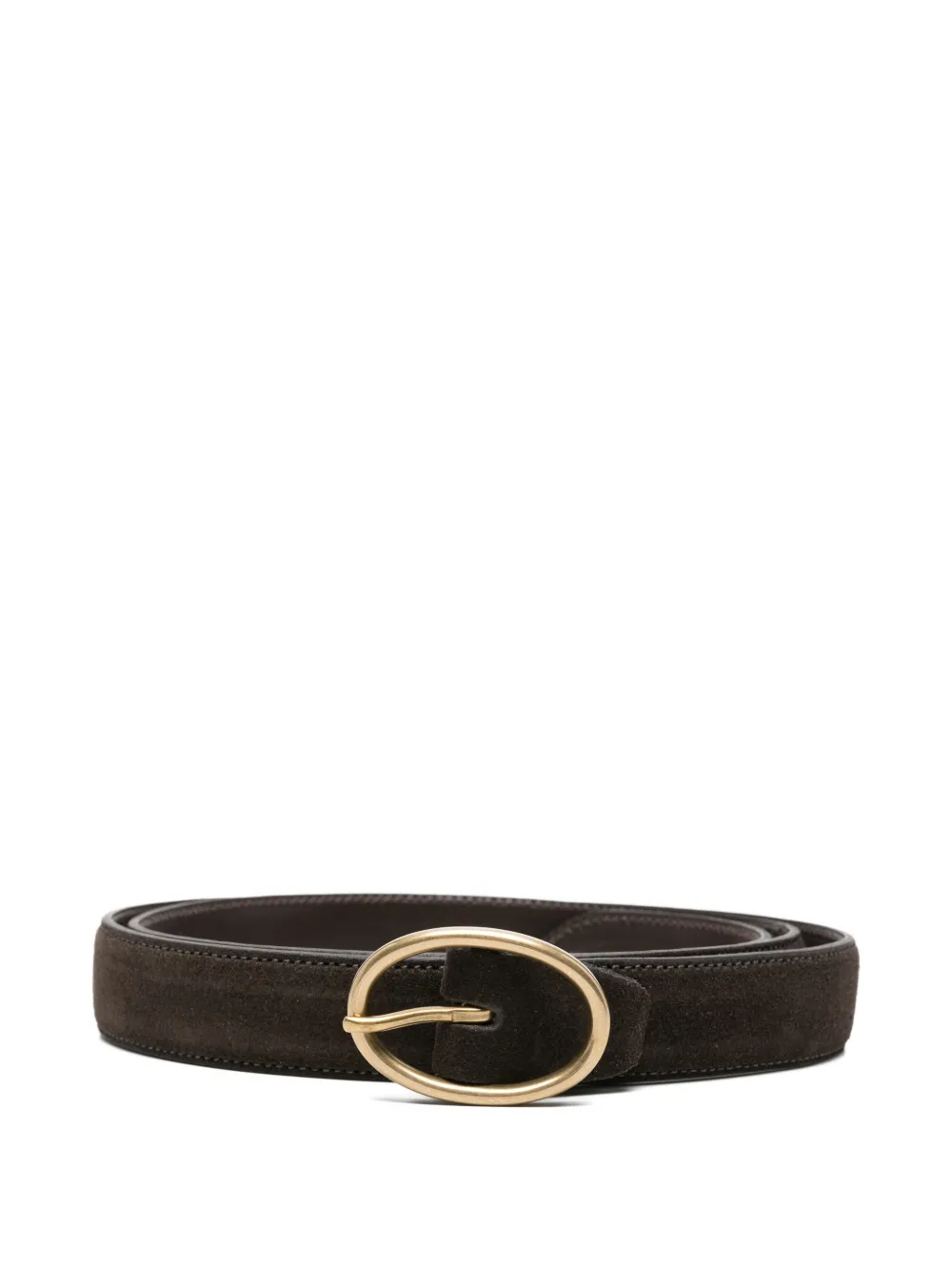ALBERTO LUTI suede oval-buckle belt - Braun