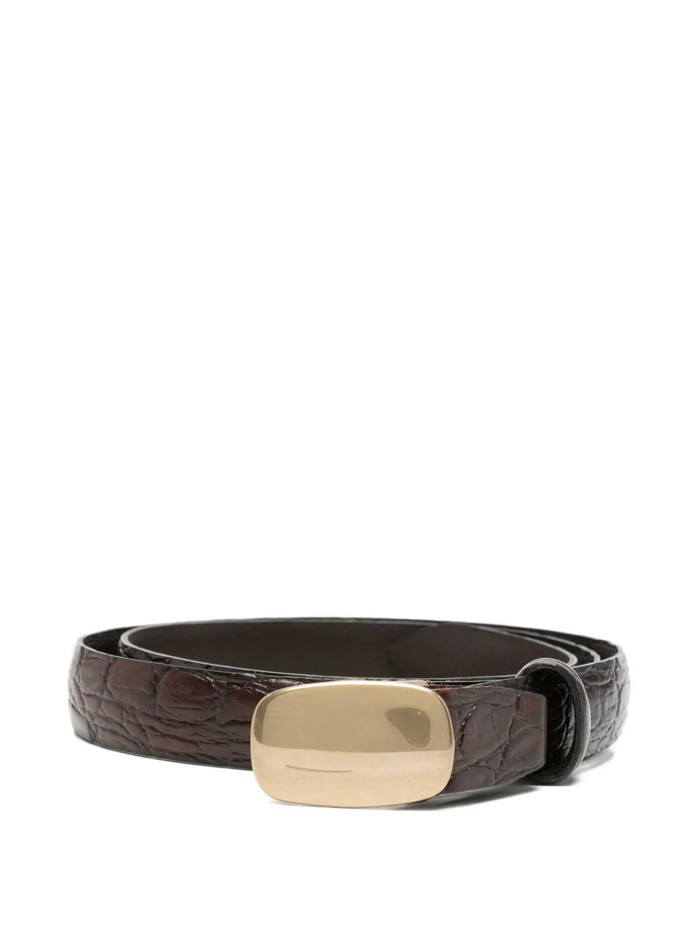 ALBERTO LUTI croc-effect leather belt - Marrone