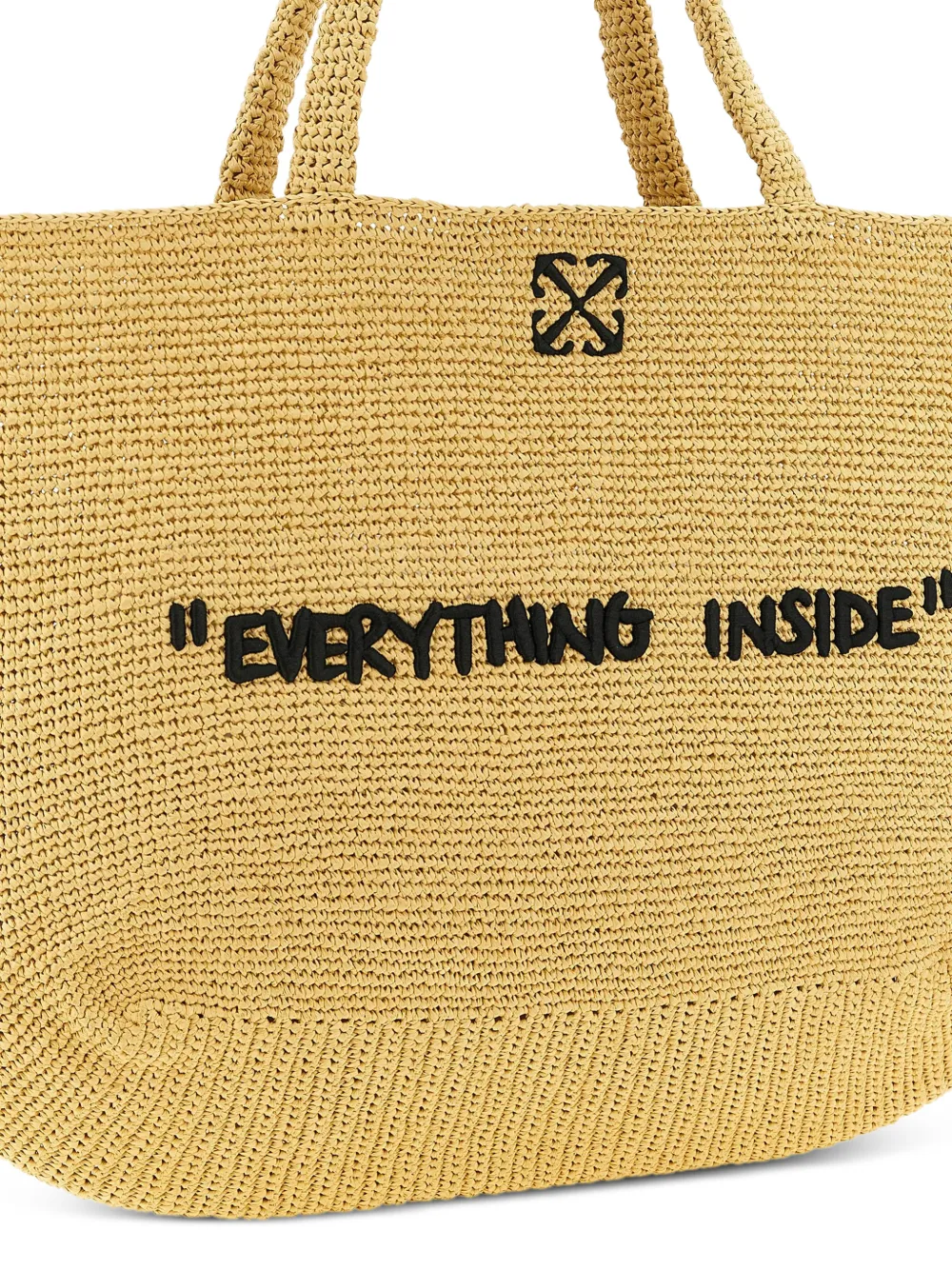 Off-White Jitney shopper met borduurwerk Beige