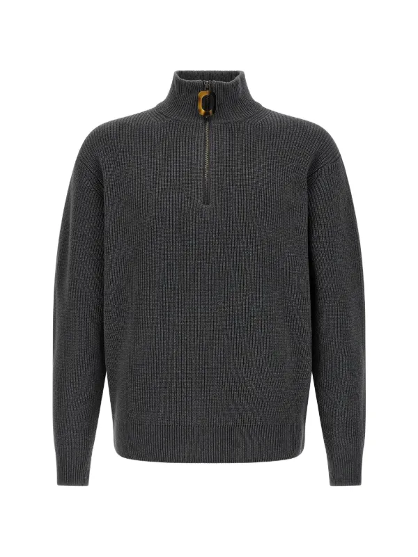 JW Anderson Half-zip Rib-knit Sweater in Grey