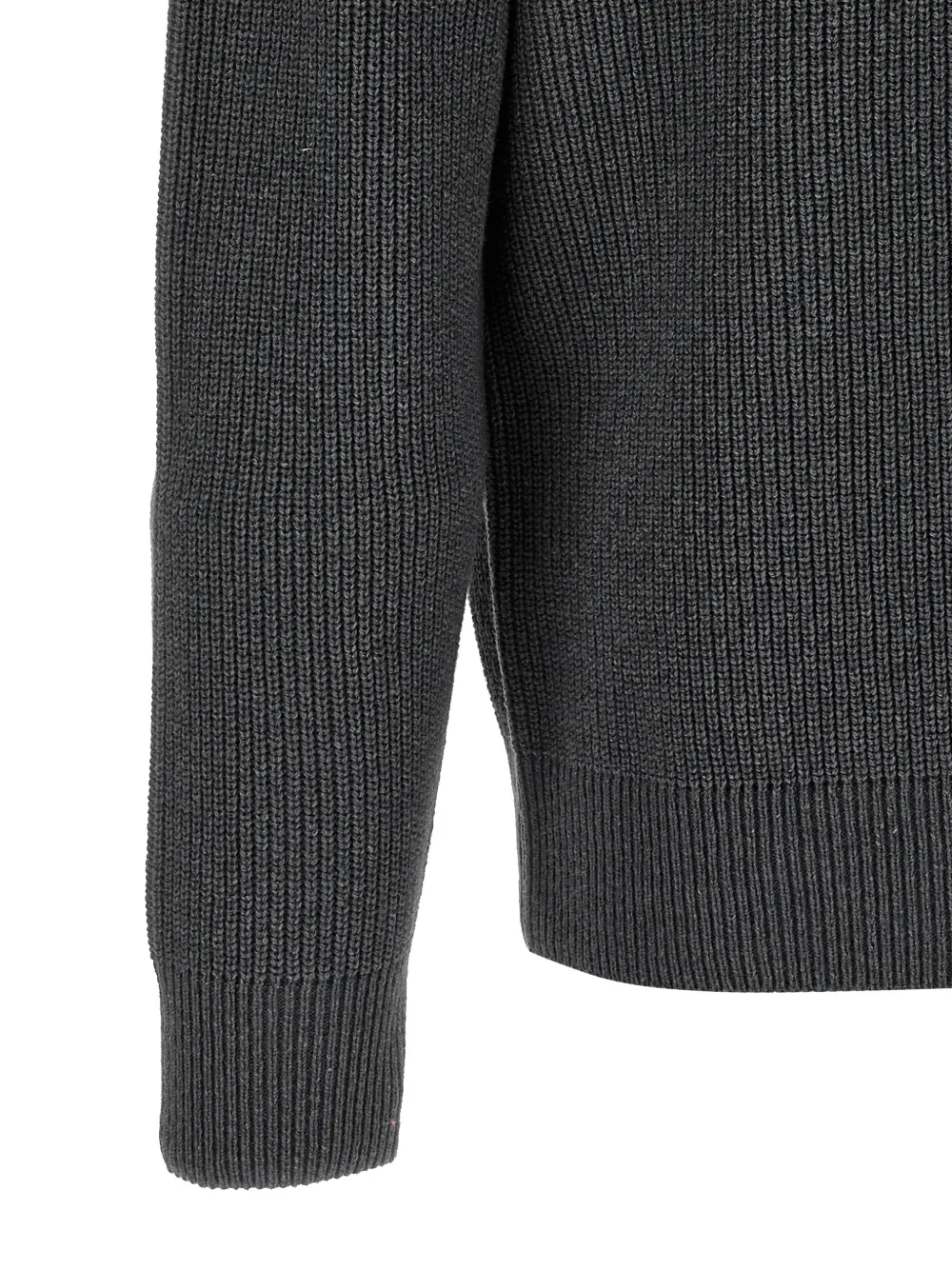 JW Anderson Ribgebreide trui met halve rits Grijs