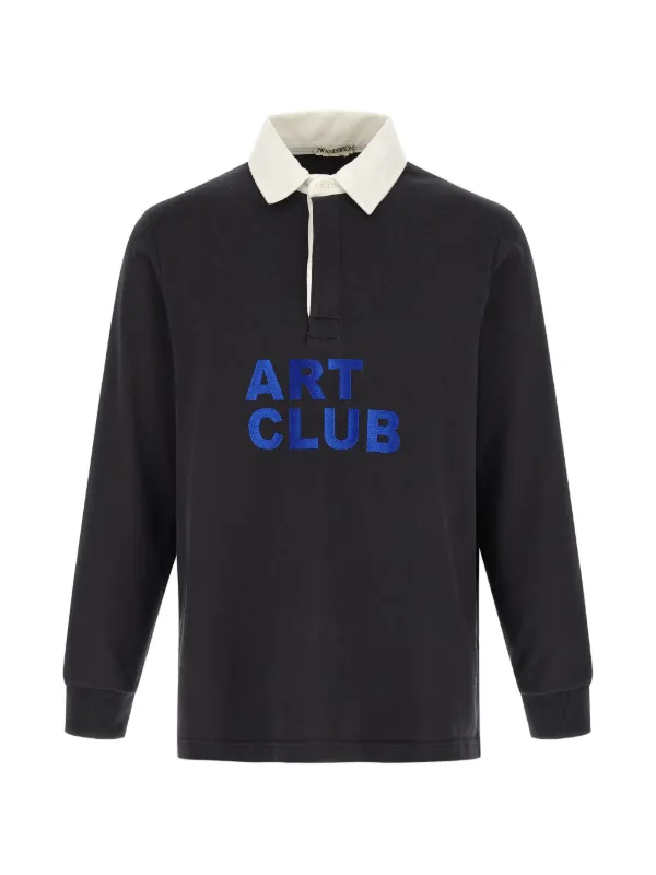 JW Anderson Art Club Long-sleeve Polo Shirt in Black