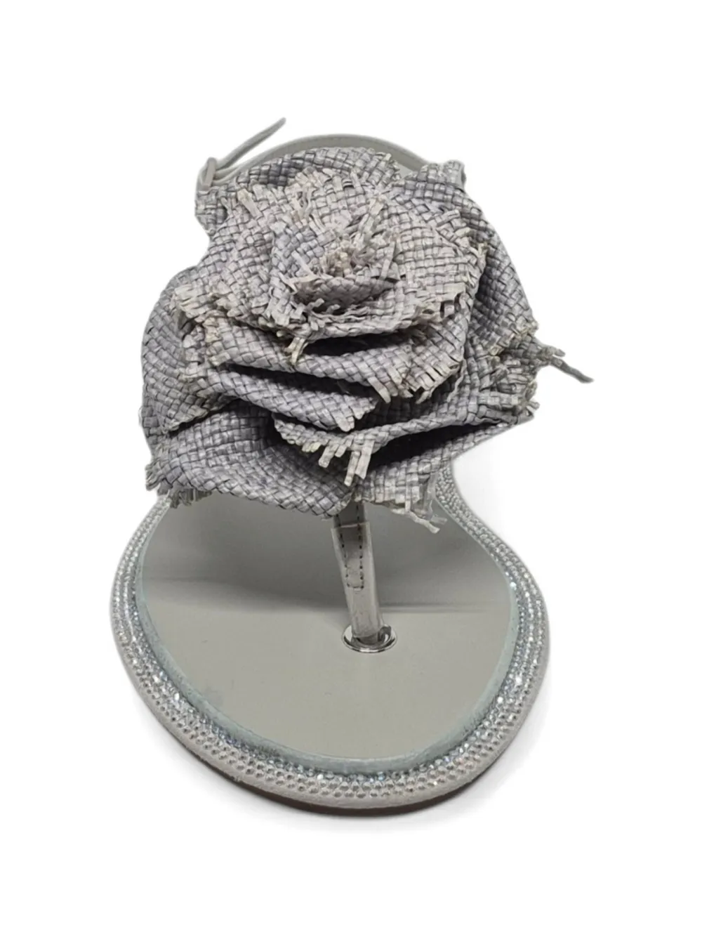 Le Silla floral-applique crystal-embellished sandals Grijs
