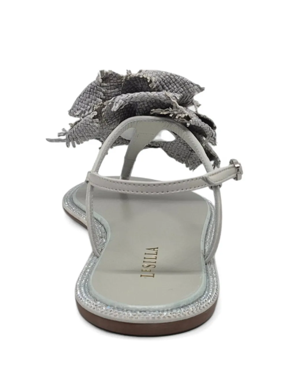 Le Silla floral-applique crystal-embellished sandals Grijs