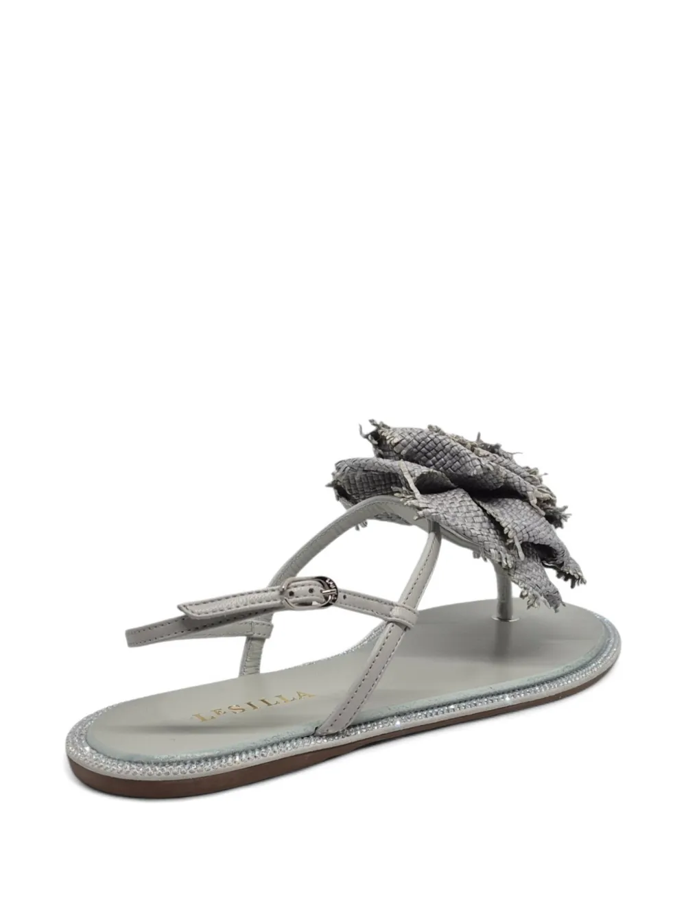 Le Silla floral-applique crystal-embellished sandals Grijs