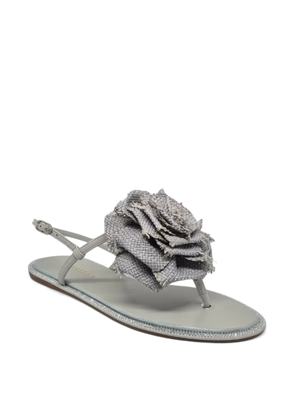 Le Silla floral-applique crystal-embellished sandals Grijs