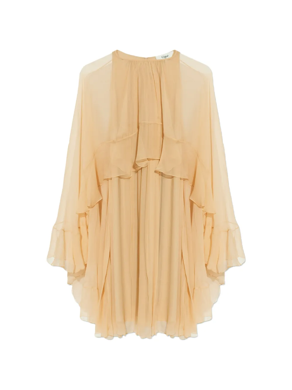Chloé ruffled silk mini dress - Nude