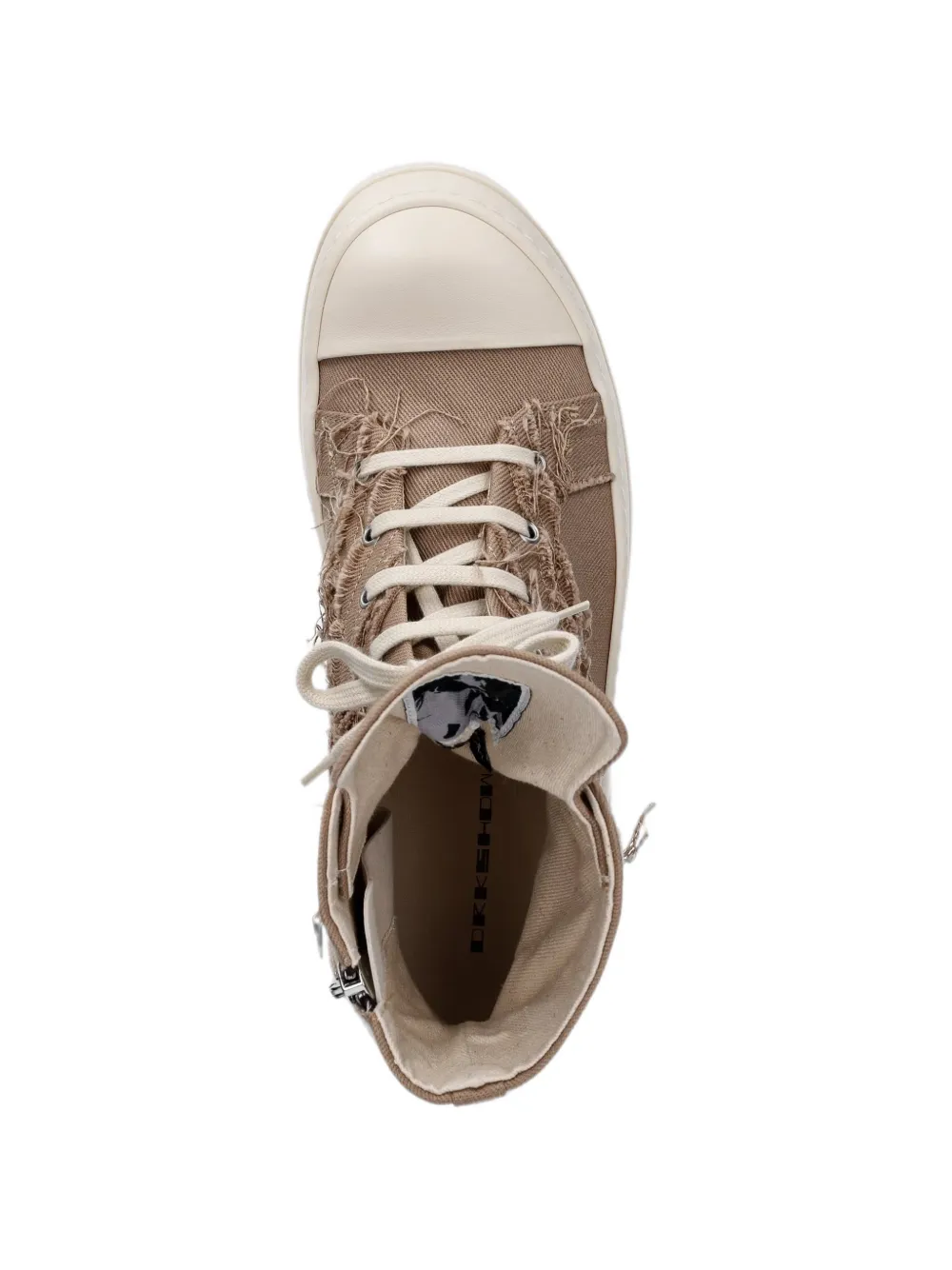 Rick Owens DRKSHDW distressed high-top sneakers Bruin