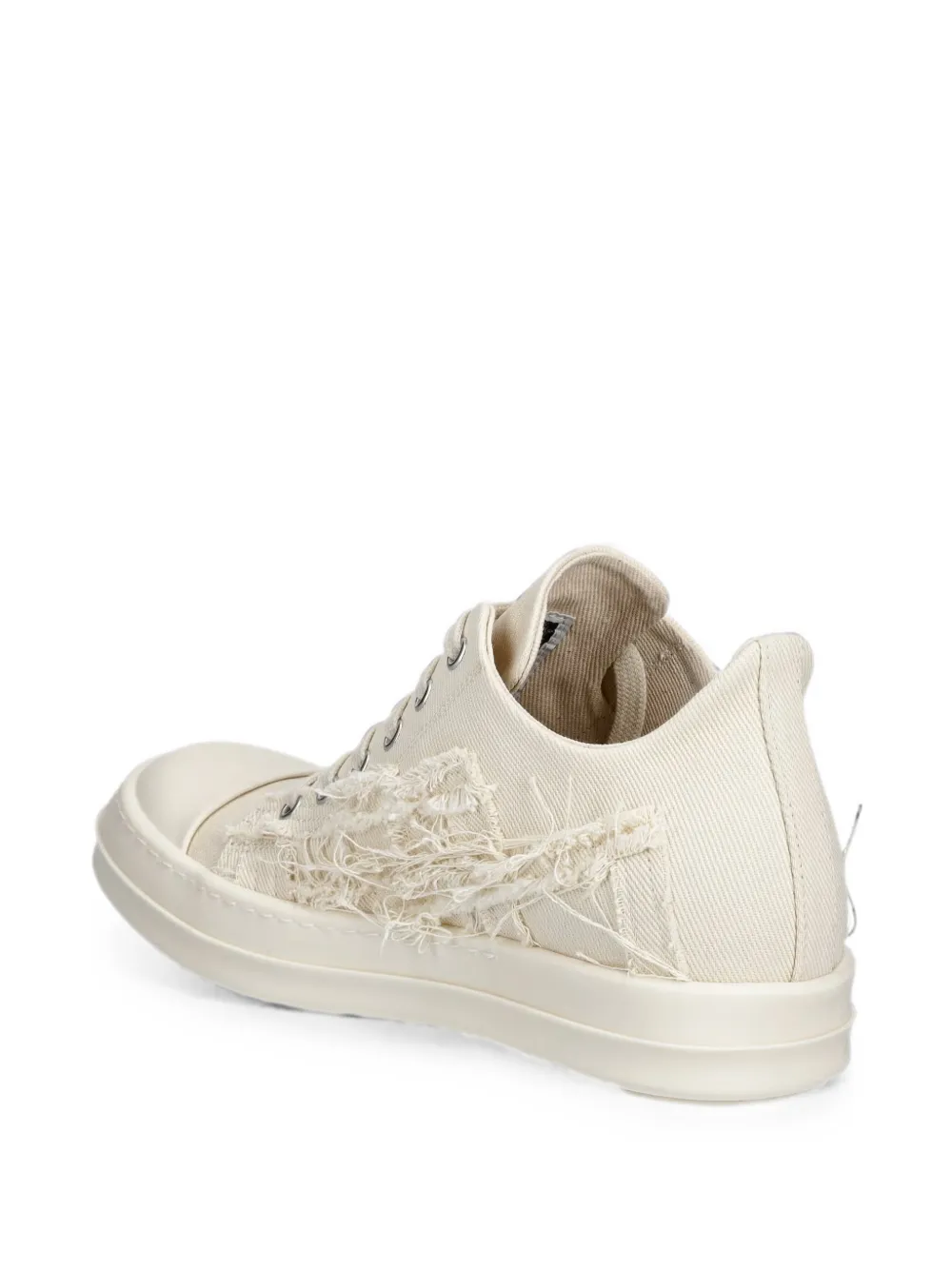 Rick Owens DRKSHDW frayed-detail low-top sneakers Wit