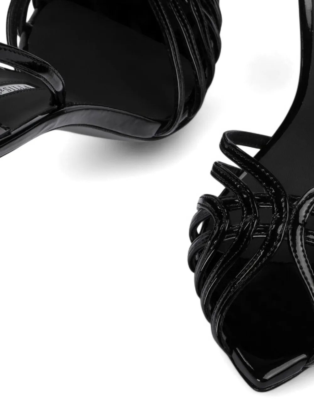 Le Silla Embrace strappy patent-finish sandals Zwart