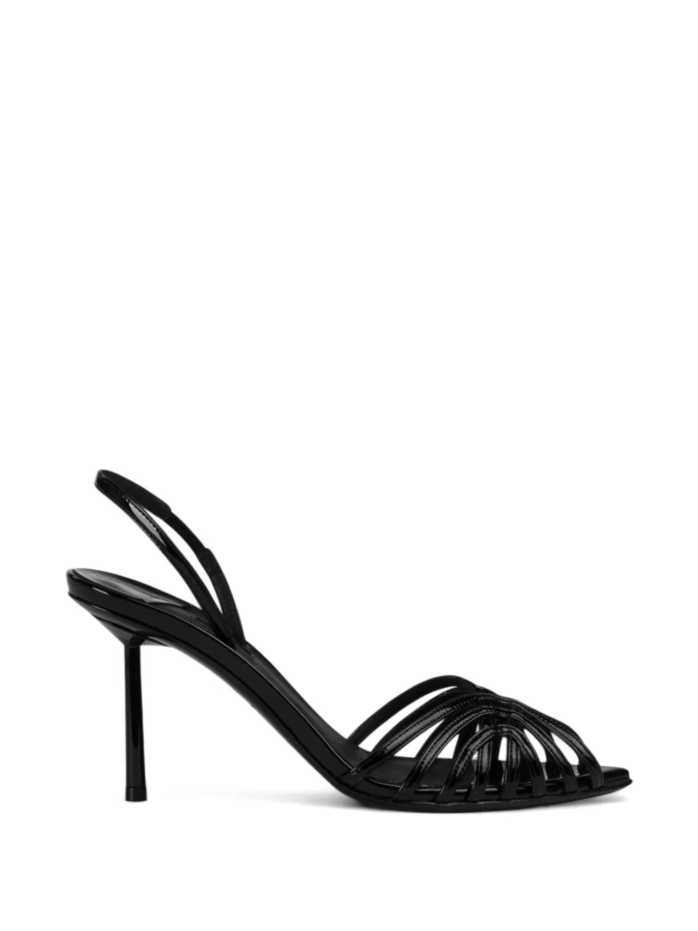 Le Silla Embrace strappy patent-finish sandals Zwart
