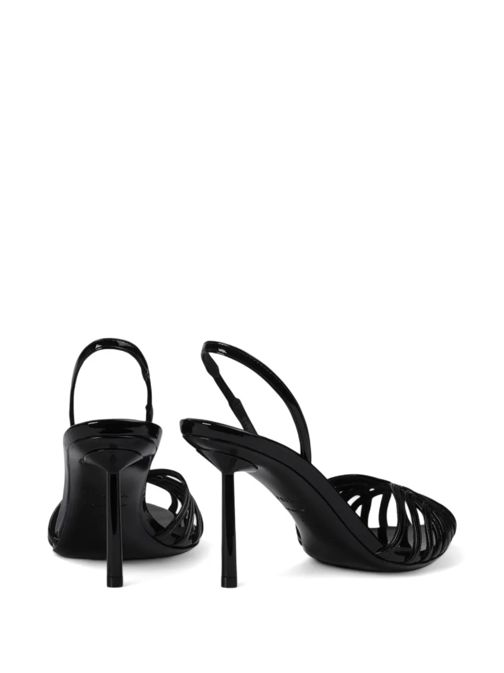 Le Silla Embrace strappy patent-finish sandals Zwart