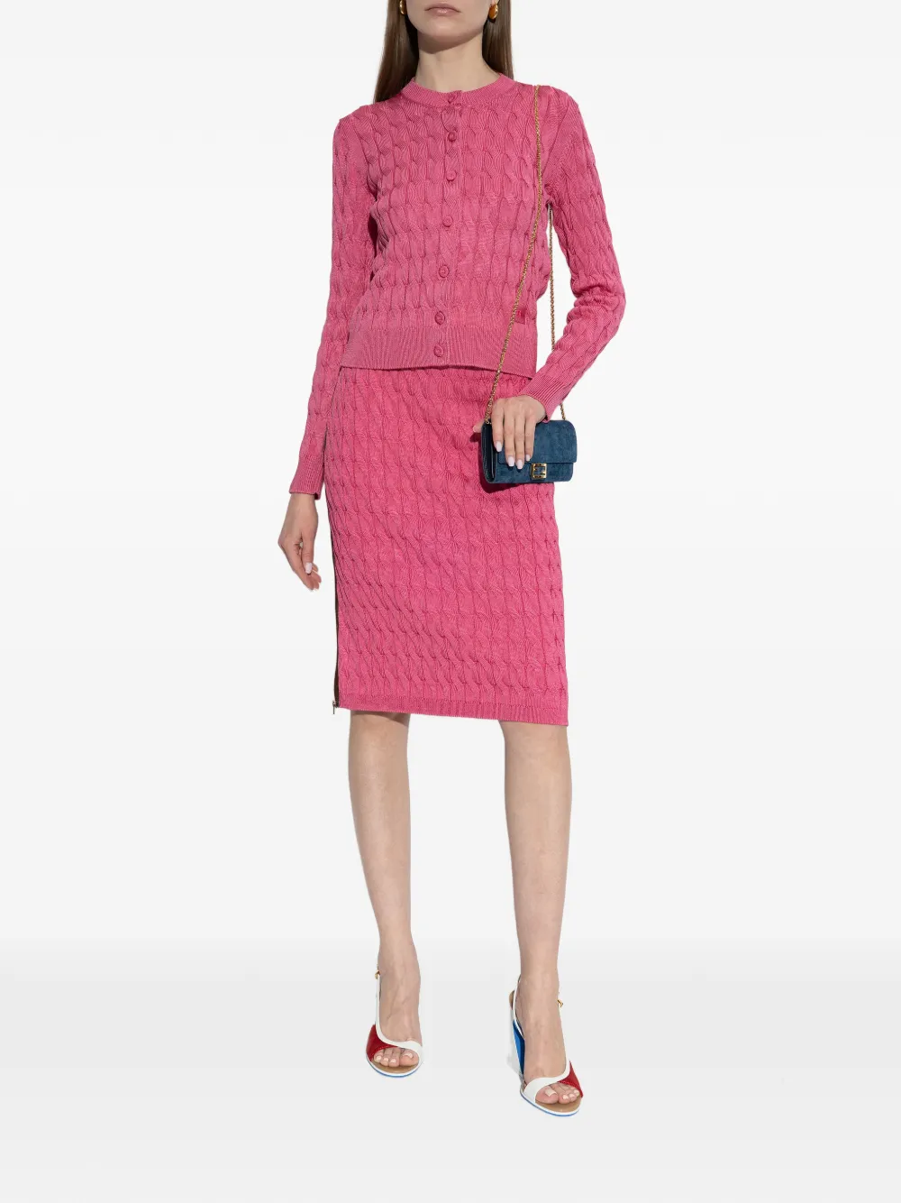 FENDI Kabelgebreid vest Roze