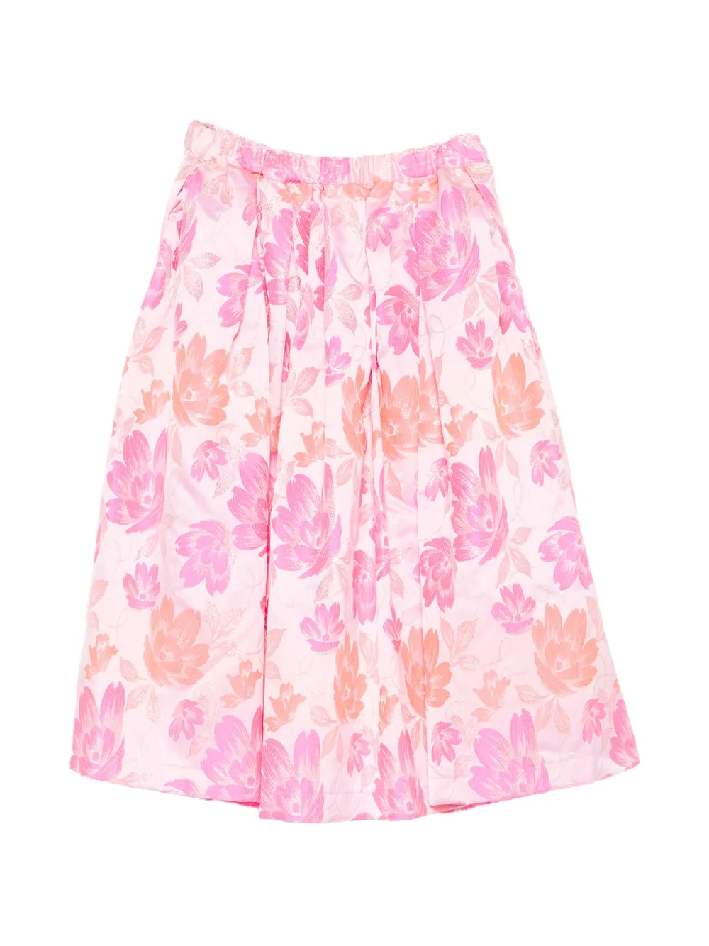 Comme Des Garçons Comme Des Garçons floral-print midi skirt - Rosa