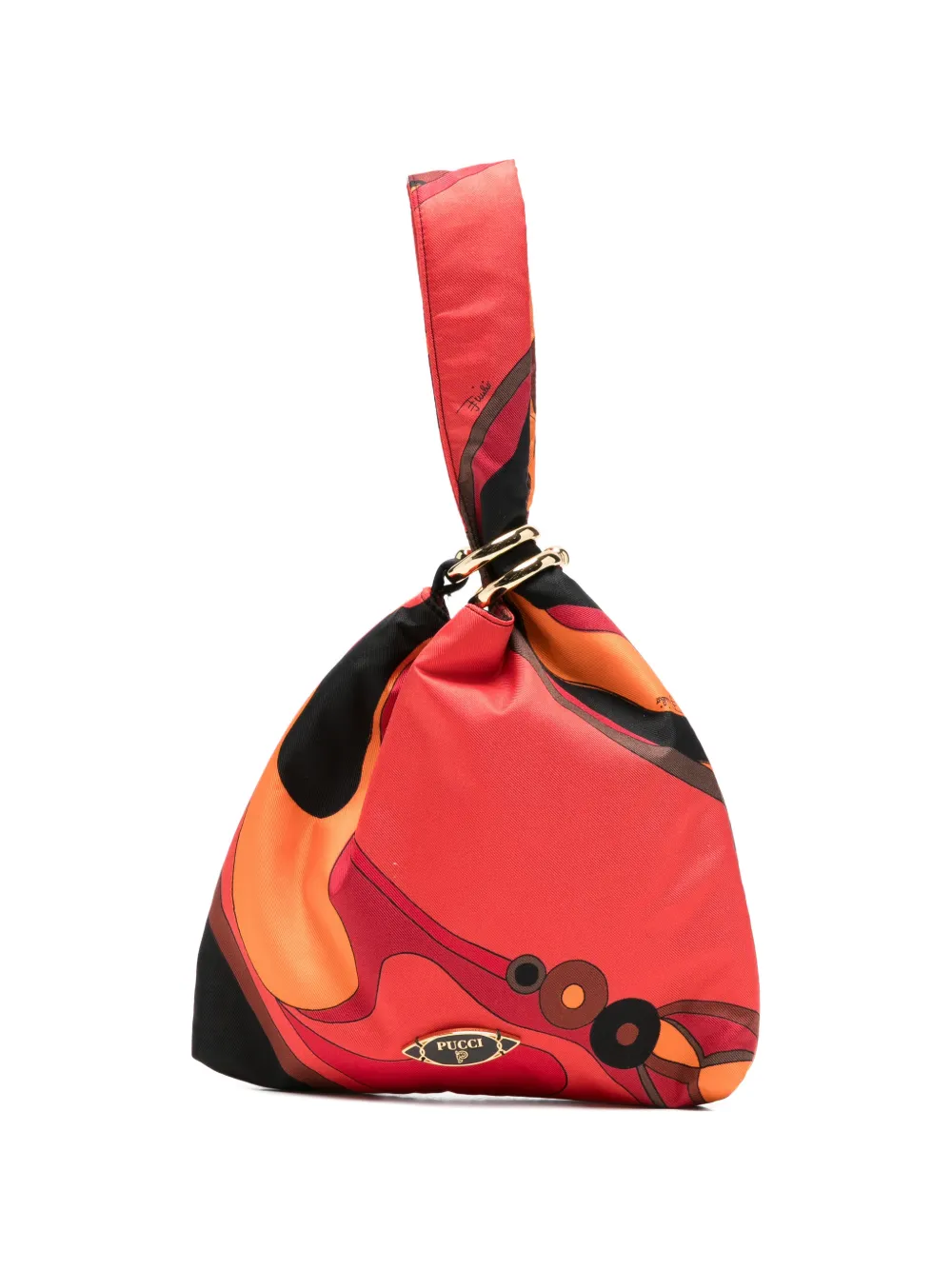 PUCCI Emilio Marmo-print silk tote bag - Rosso