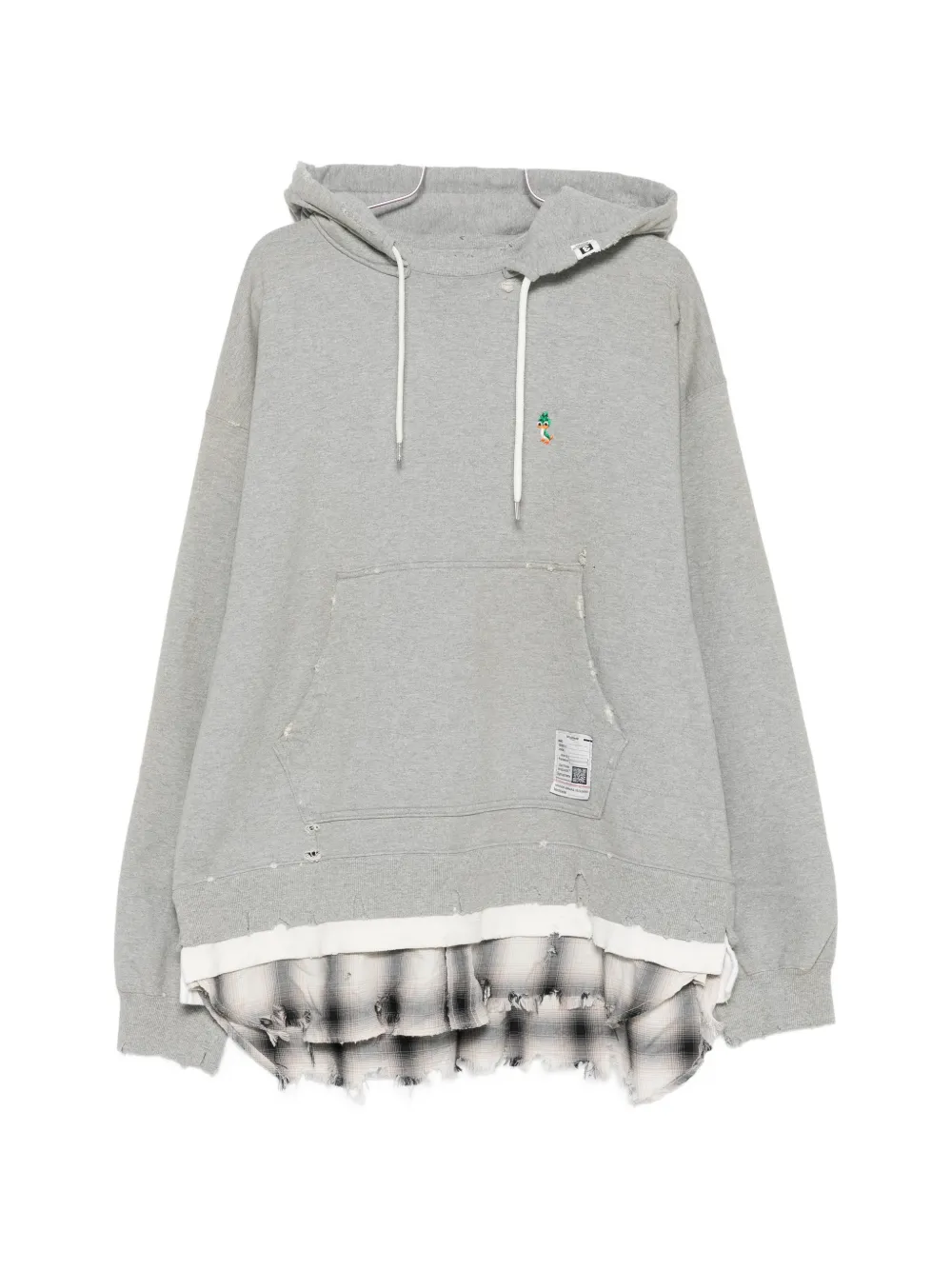 Maison MIHARA YASUHIRO distressed layered-effect hoodie - Grigio