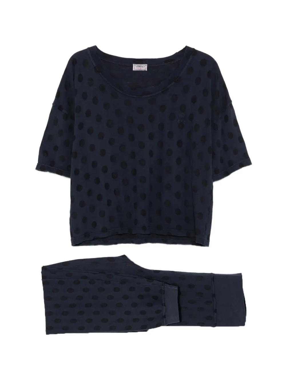 Versace Pre-Owned 2000s polka-dot T-shirt and top - Blu