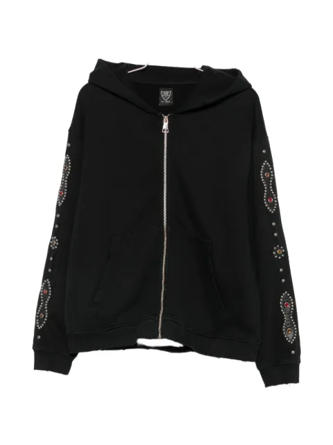 Htc Los Angeles stud-embellished zip-up hoodie