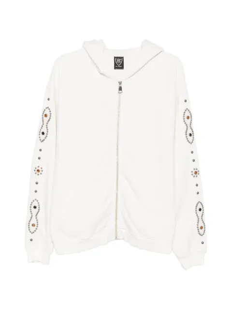 Htc Los Angeles stud-embellished zip-up hoodie