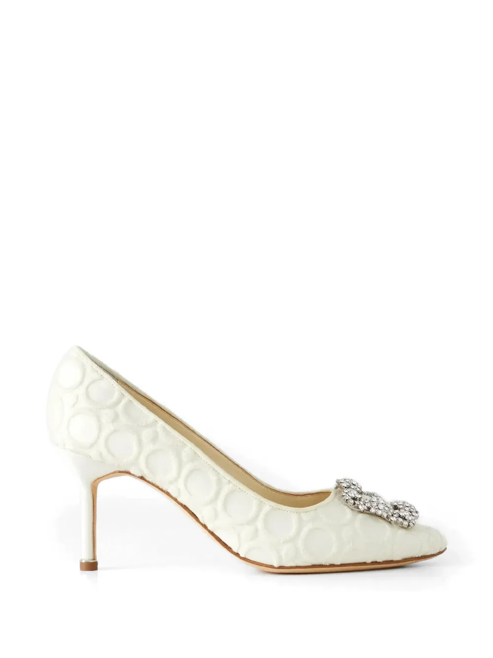 Manolo Blahnik Hangisi crystal-buckle pumps - Nude