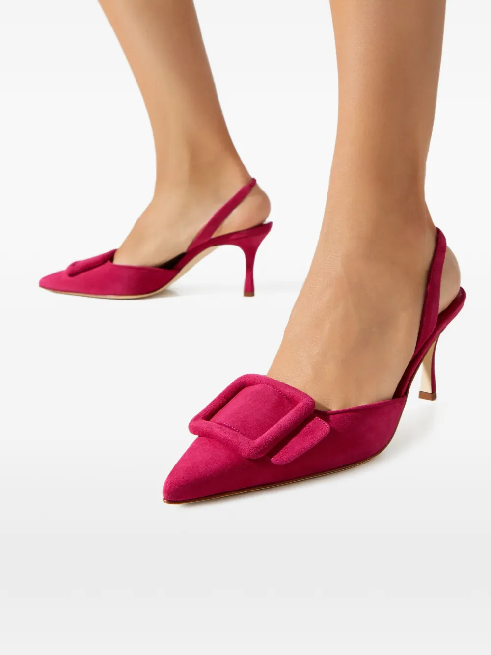 Manolo Blahnik Maysli buckle-detail pumps Rood