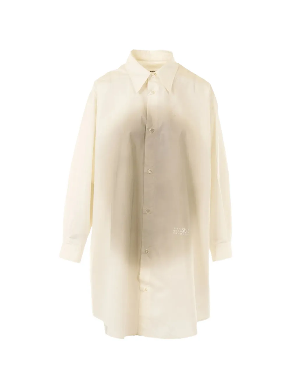 MM6 Maison Margiela long-sleeve shirt mini dress - Nude