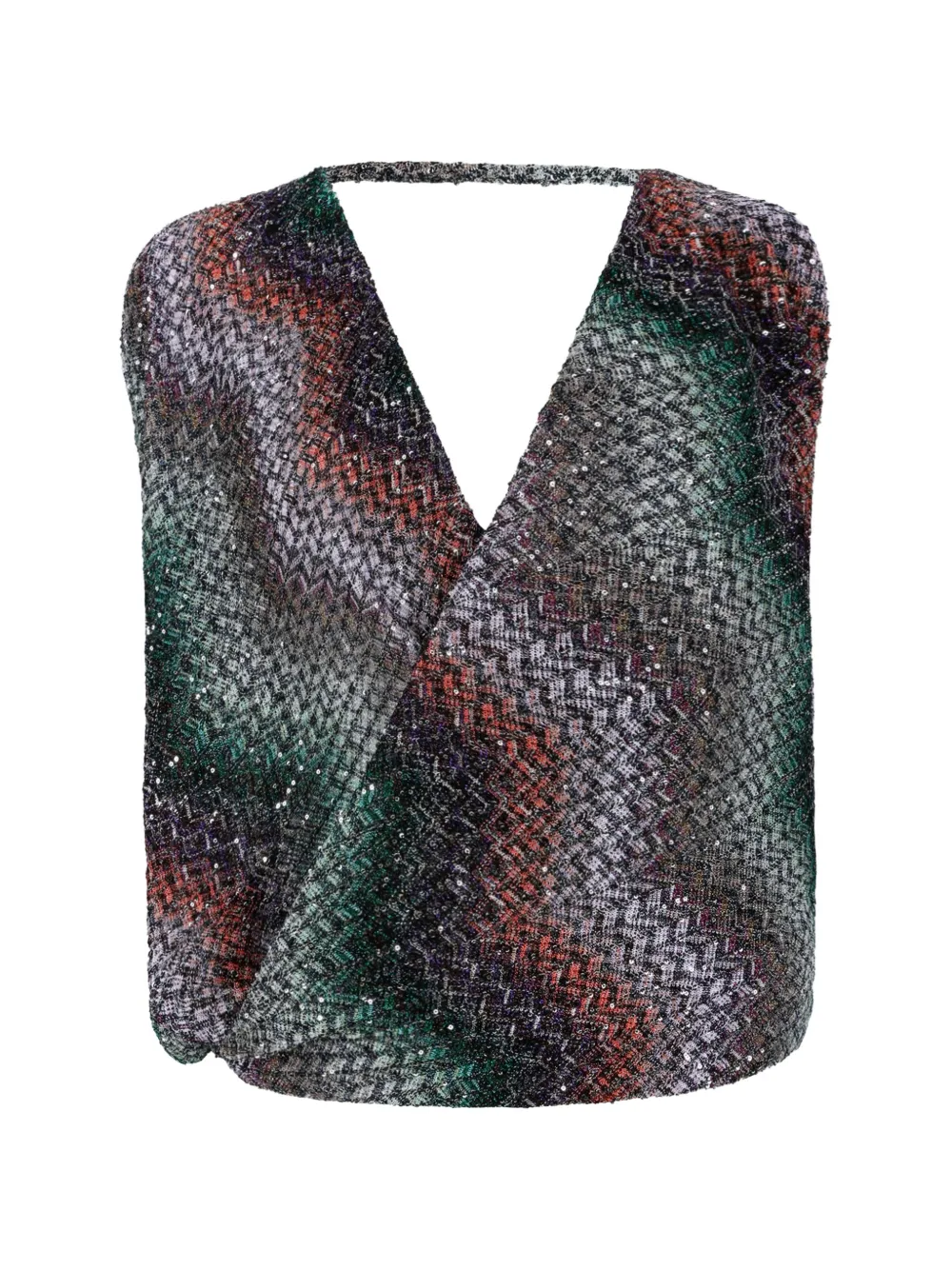 Missoni sequin-embellished zigzag top - Nero