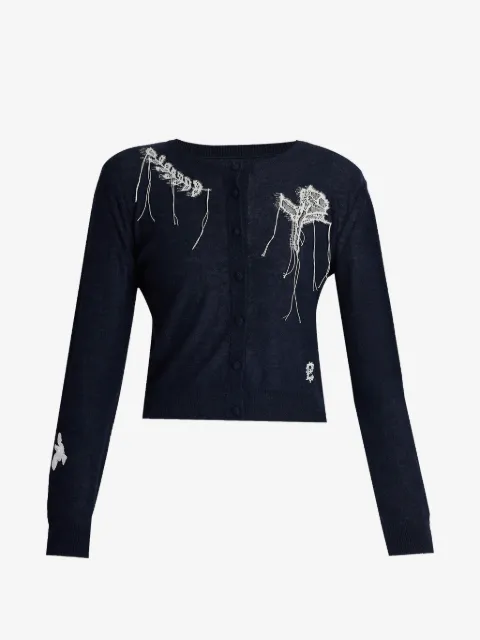 ERDEM lace-appliqué fine-knit cardigan