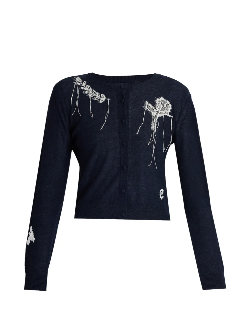 ERDEM Cardigan con applicazione - Blu