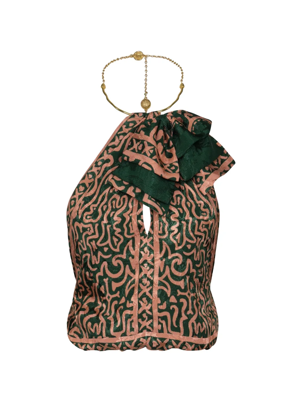 Johanna Ortiz Top Southern Reverie con scollo all'americana - Verde