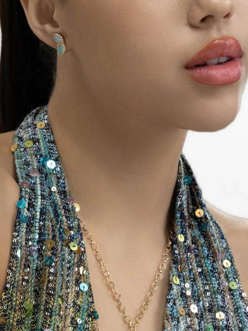 MONICA RICH KOSANN opal and diamond butterfly earrings - Oro