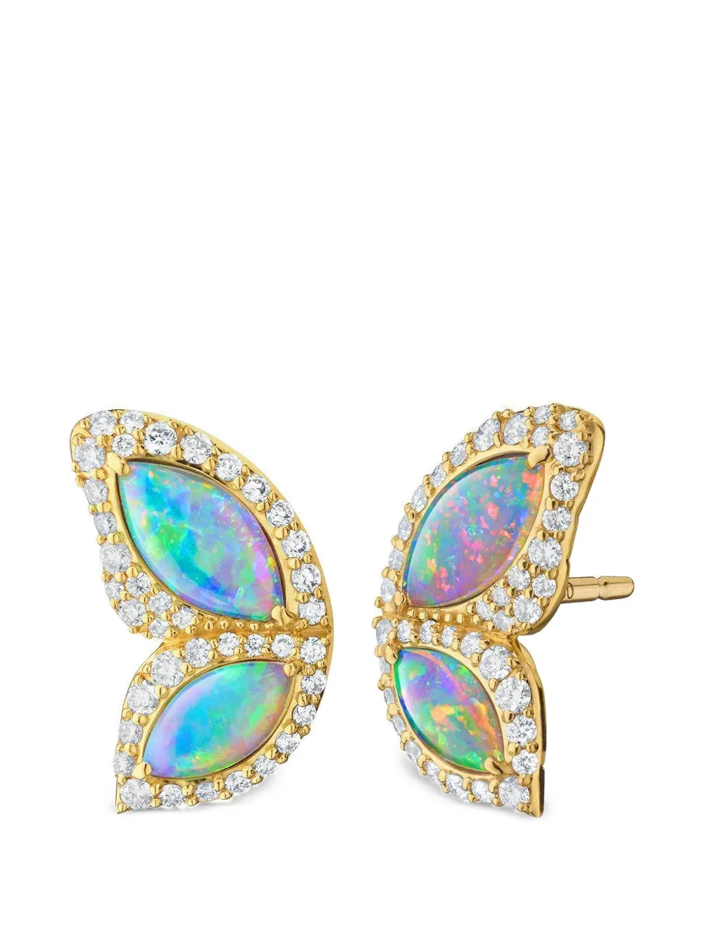MONICA RICH KOSANN opal and diamond butterfly earrings - Oro