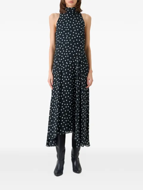 Akris Punto vestido con cuello falso y estampado de lunares