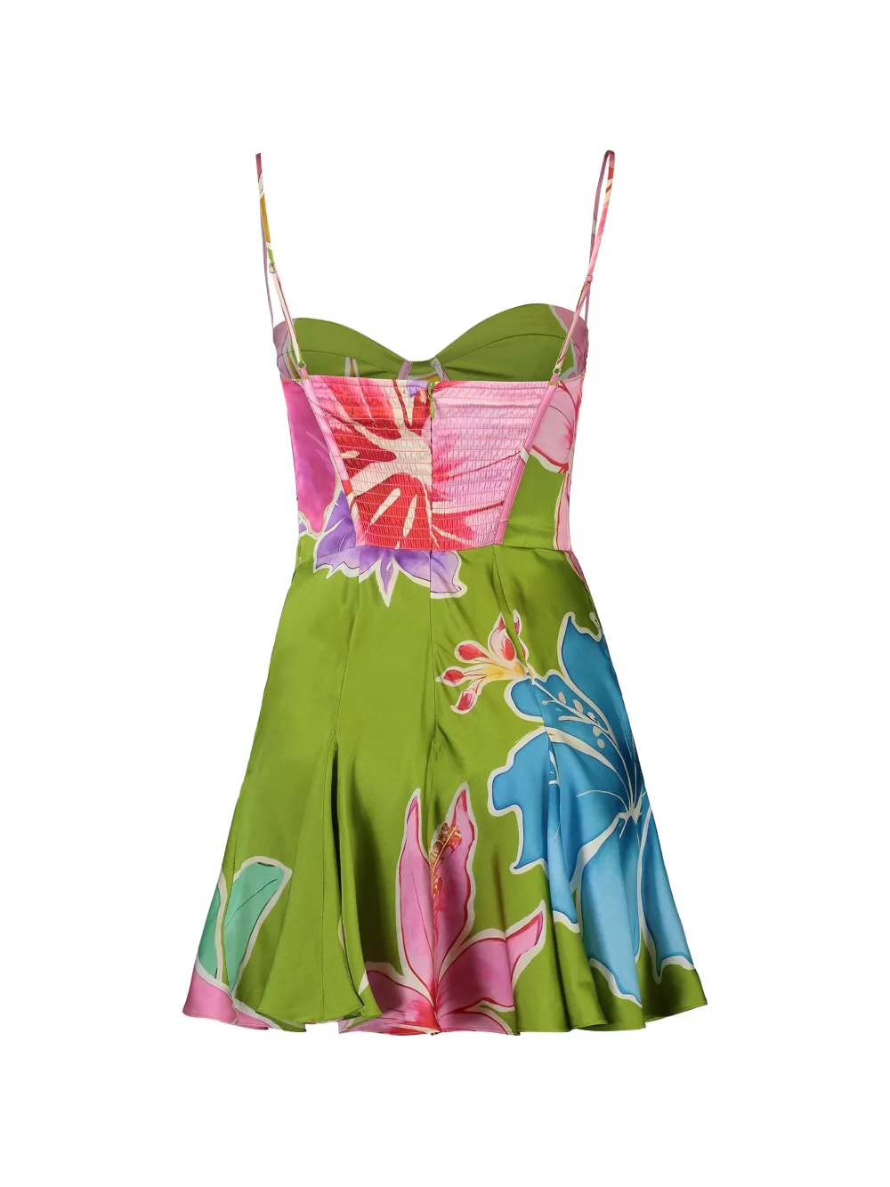 Retrofete Kyona jurk met bloemenprint Groen